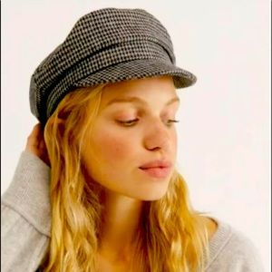 Free People Hat Lieutenant Engineer Wool Checked